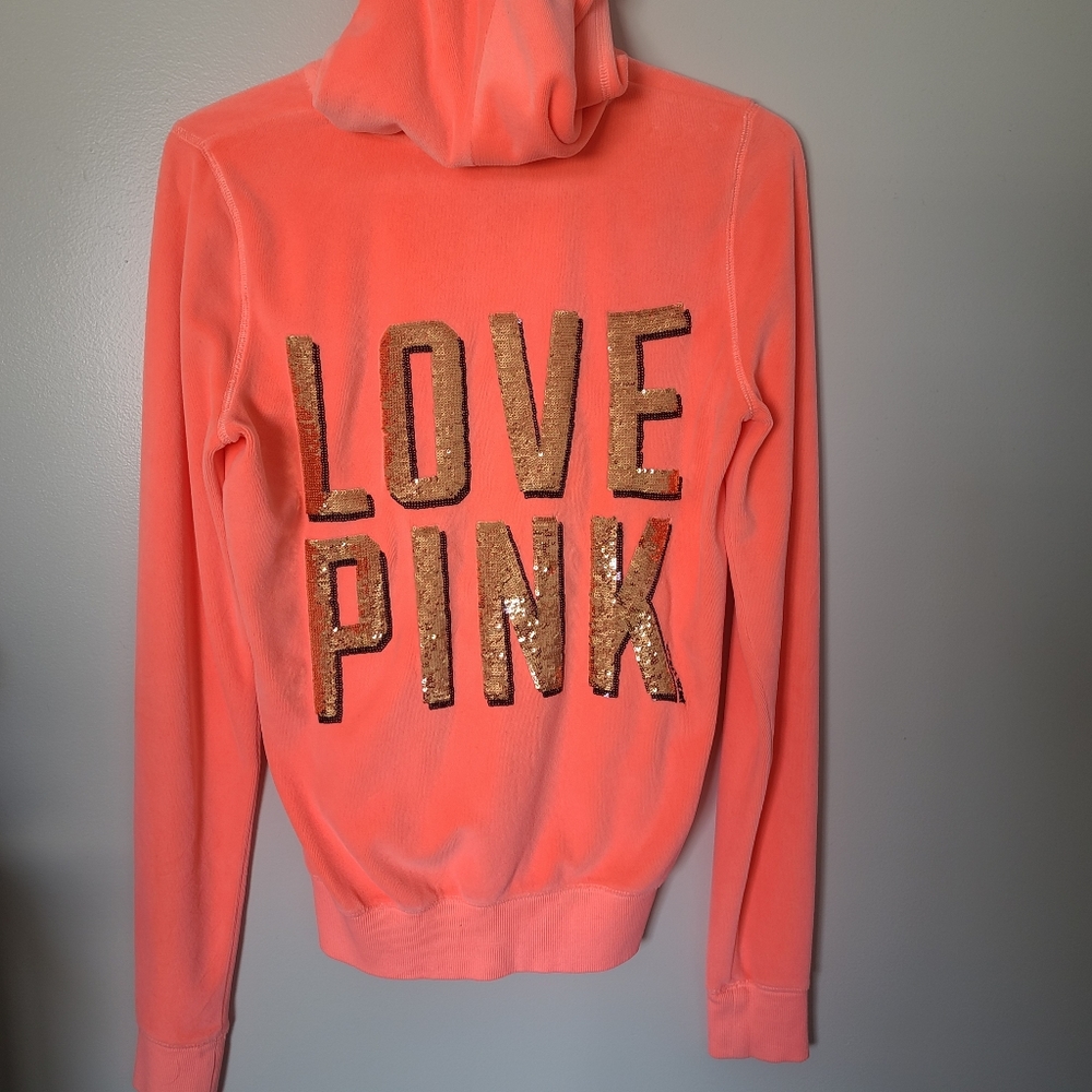 Victoria's Secret 'PINK' Velour Zip-Up Sweater Size S
